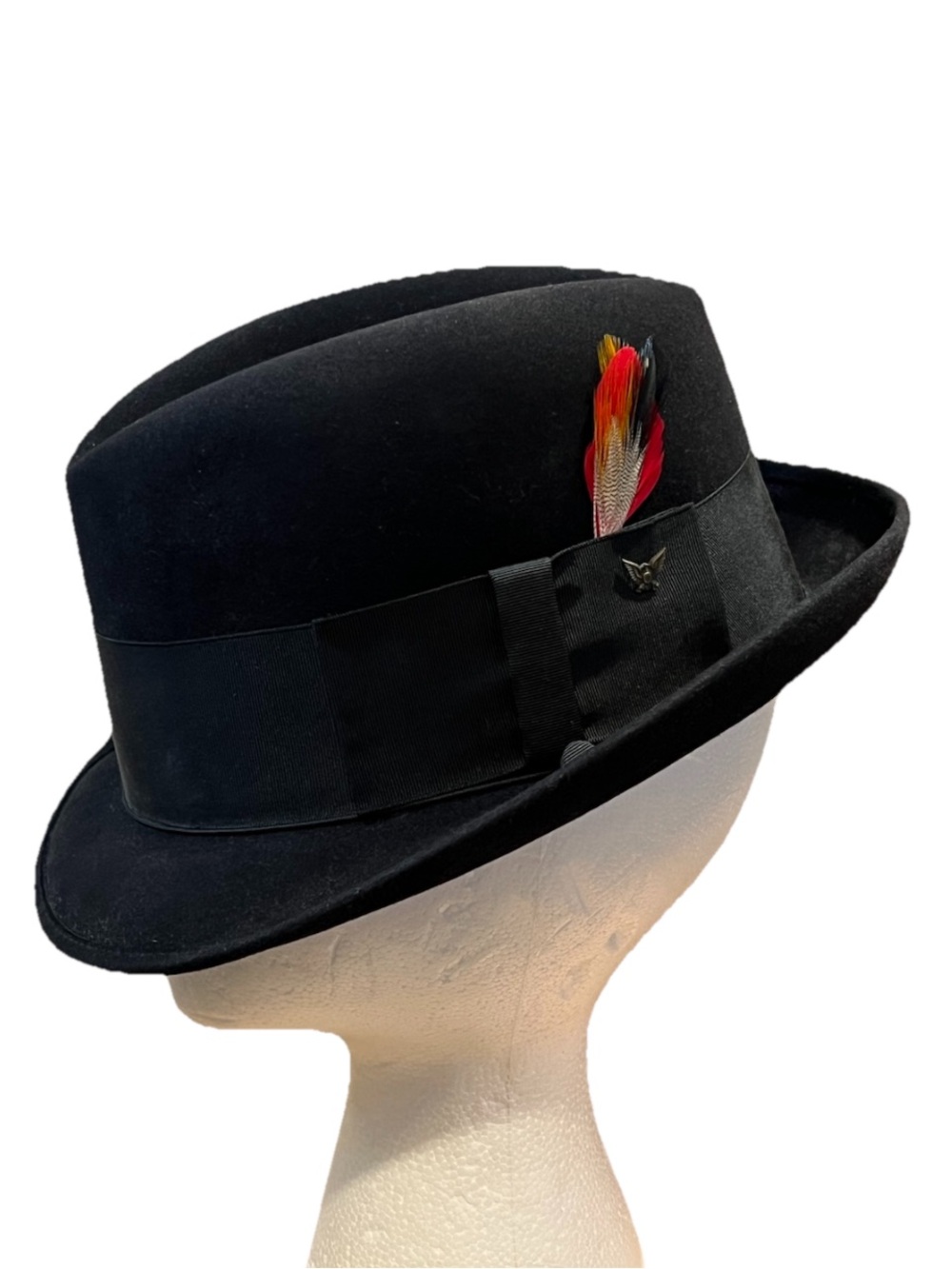 Vintage DUNLAP Supreme BlackKashmir Finish Fedora Hat - Size 7